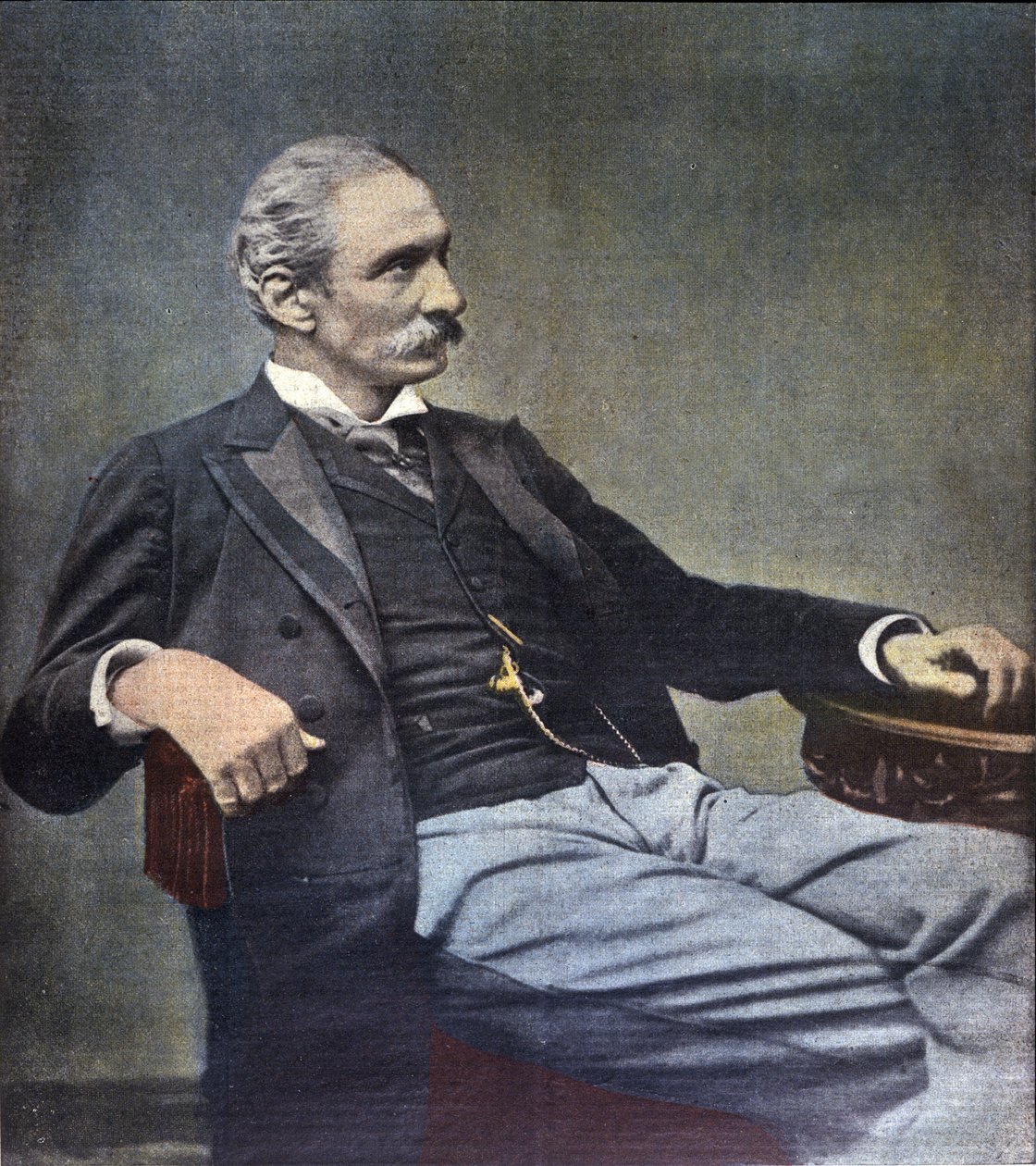 Portrett av den italienske politikeren Giuseppe Zanardelli (1826-1903). av Artist Unknown