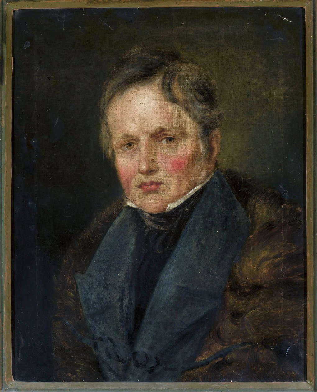 Portrett av poeten Ivan Andrei Evitch Krylov (1769-1844) (olje på lerret) av Artist Unknown