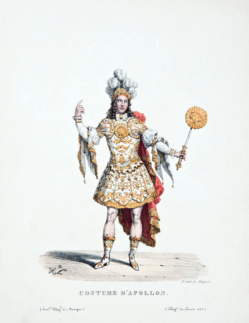 Representasjon av kong Ludvig XIV som tolker Apollon i balletten «Les Noces de Pélée et Thetis» av Artist Unknown