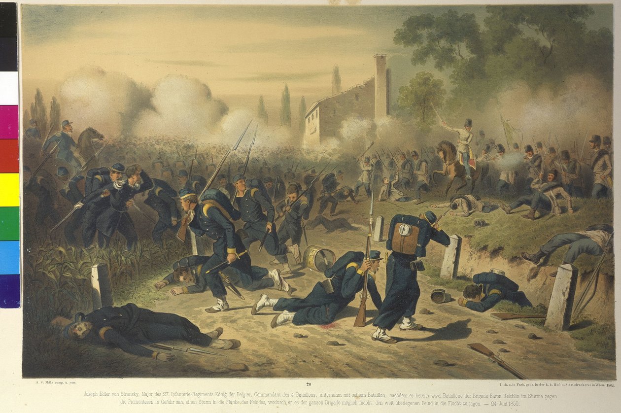 Scener fra trefninger under den italienske kampanjen av Artist Unknown