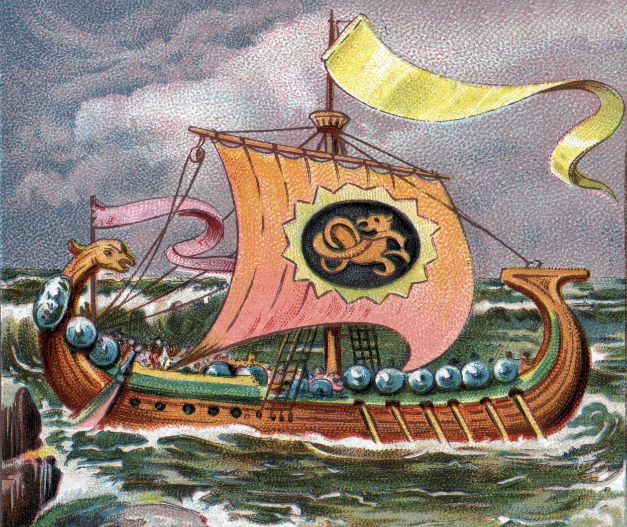 VIKING SHIP - Drakkar av Artist Unknown