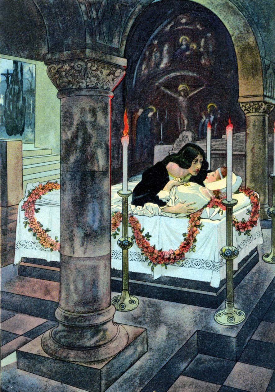 Romeo og Juliet, ca. 1880 (trykk) av Artus Scheiner
