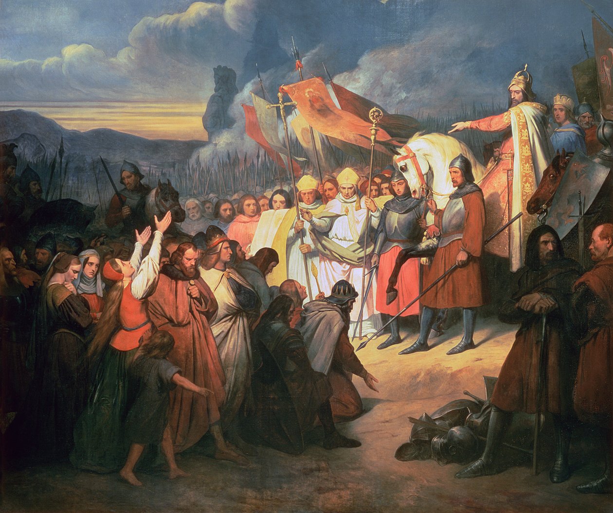 Charlemagne (742-814) Mottar innleveringen av Witikind i Paderborn 785 av Ary Scheffer