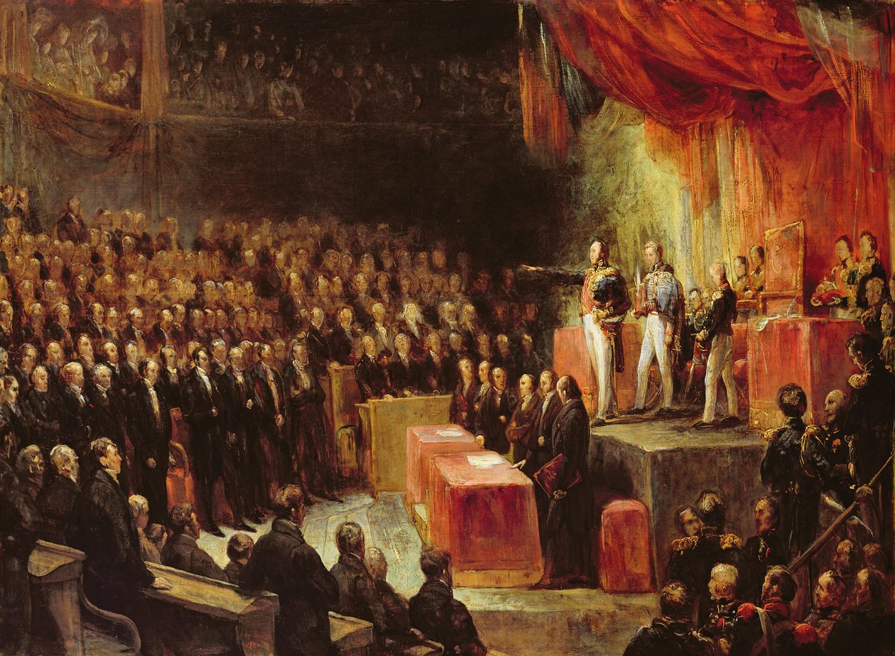 Studie for kong Louis-Philippe (1773-1850) som sverget sin ed til Deputertkammeret, 9. august 1830 av Ary Scheffer
