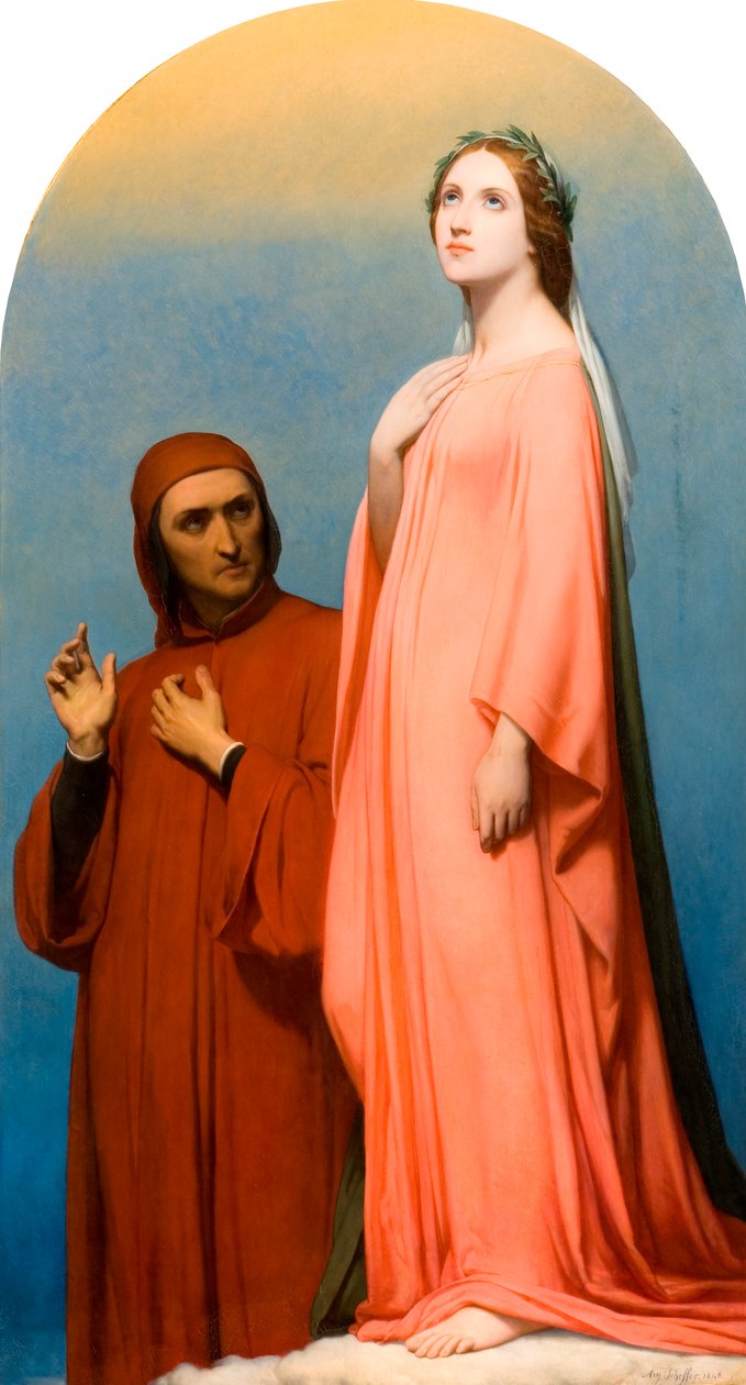 Visjonen: Dante og Beatrice, 1846 av Ary Scheffer