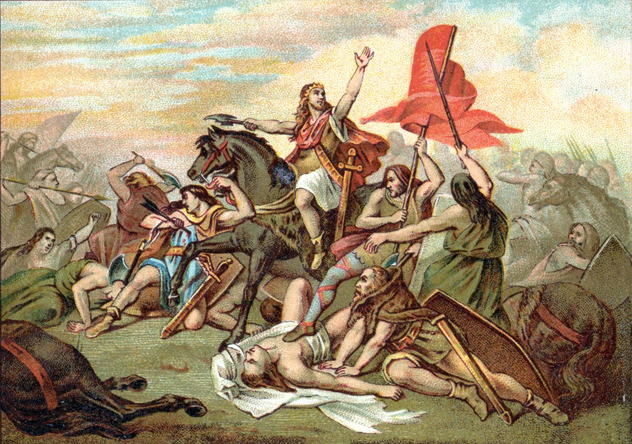 Slaget ved Tolbiac (konvertering av Clovis) av Ary (after) Scheffer