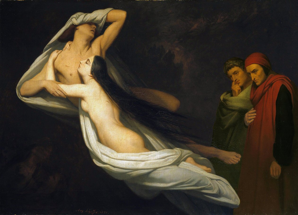 Paolo og Francesca, 1854 av Ary Scheffer