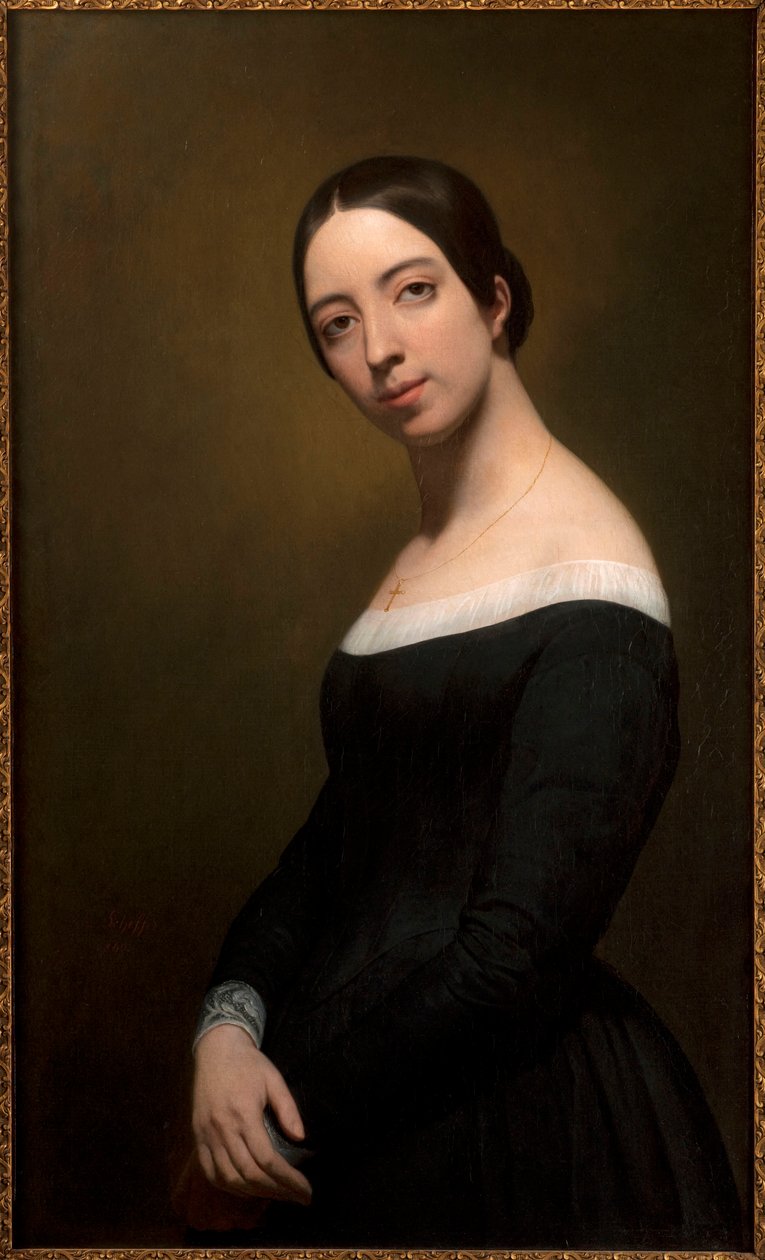 Portrett av sangeren og komponisten Pauline Viardot 1821-1910, 1840. av Ary Scheffer
