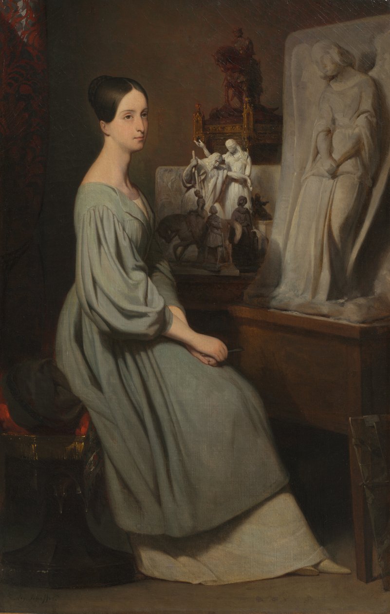 Prinsesse Marie dOrléans i hennes studio, ca. 1838. av Ary Scheffer