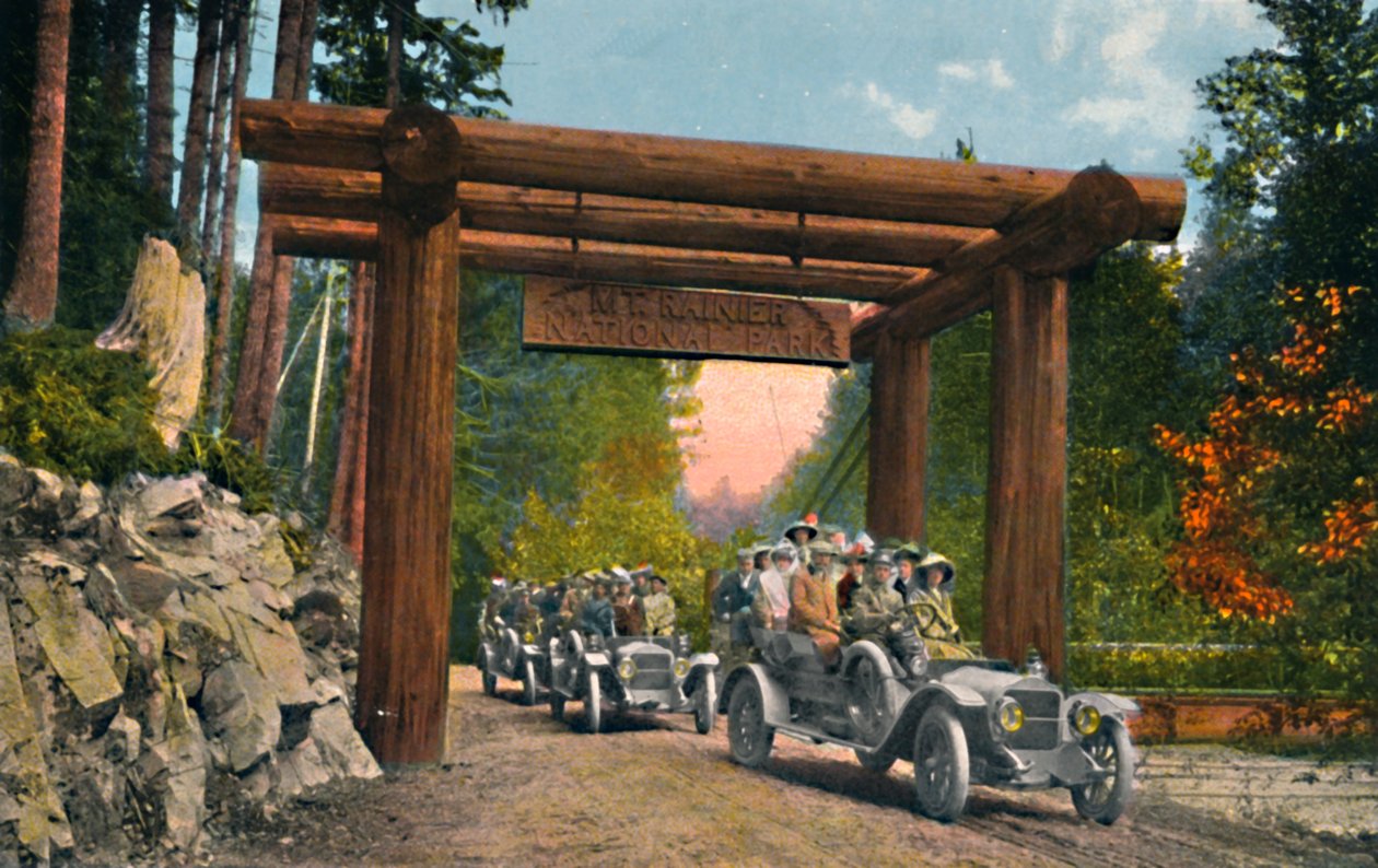 Inngang til Mount Rainier nasjonalpark, c1916 av Asahel Curtis