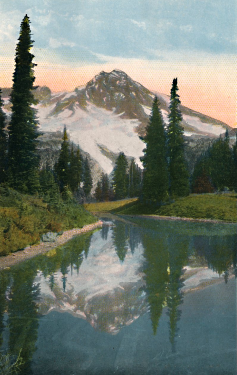 Mount Rainier og Reflection Lake, c1916 av Asahel Curtis