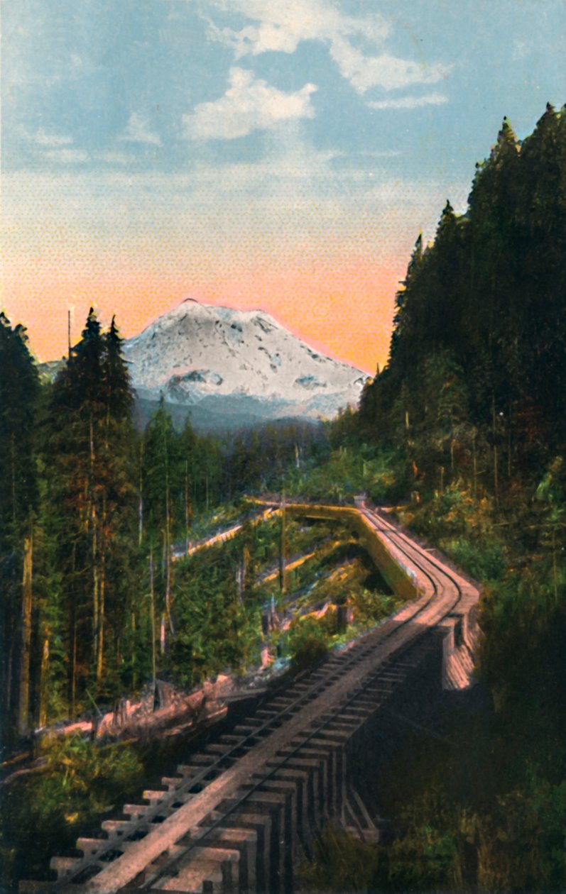 Mount Rainier fra C.M. & P.S.R.R., c1916 av Asahel Curtis