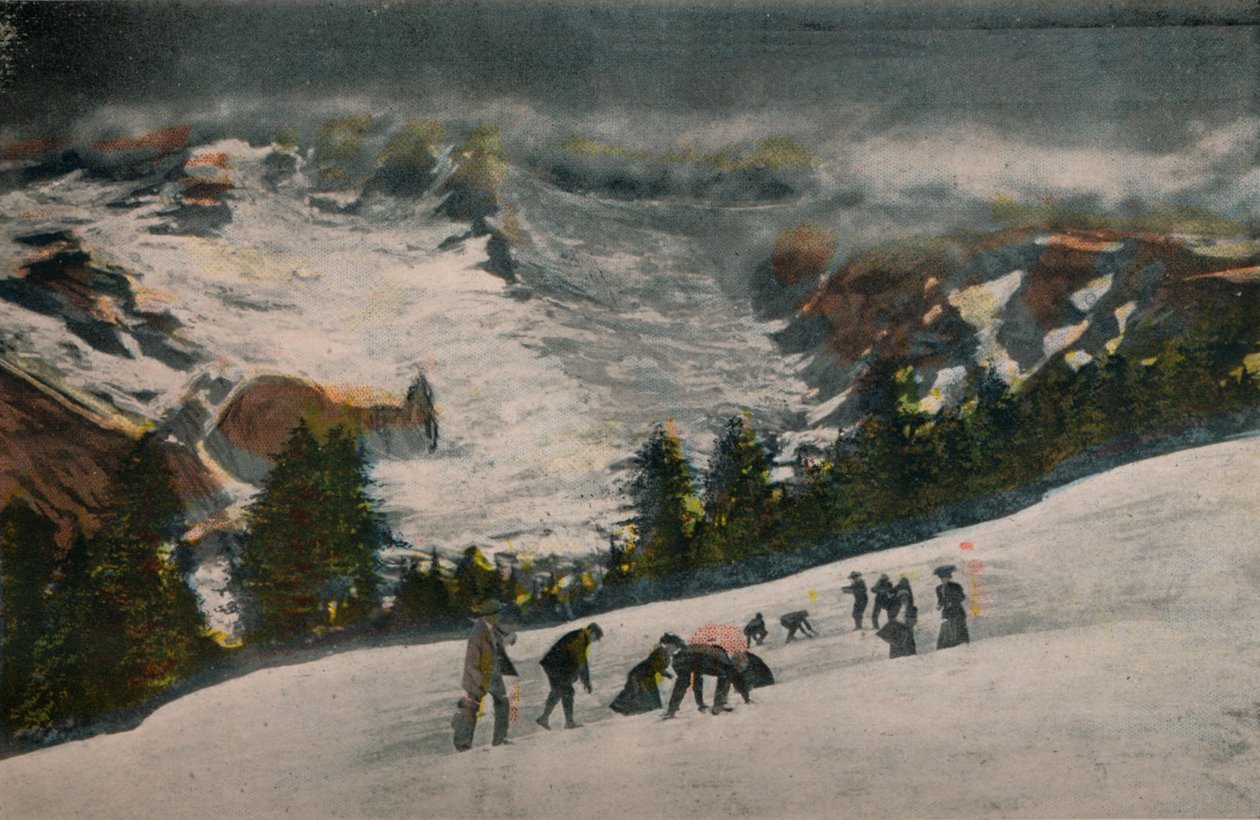 Snøball i Paradise Valley i Midsummer, Mt. Rainier National Park, ca. 1916 av Asahel Curtis