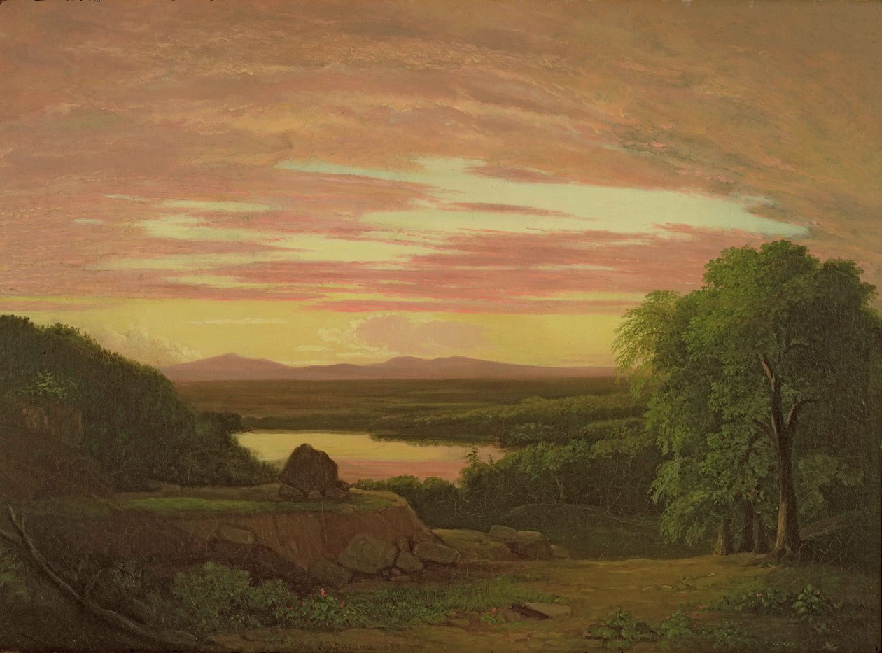 Landskap, solnedgang, 1838 av Asher Brown Durand
