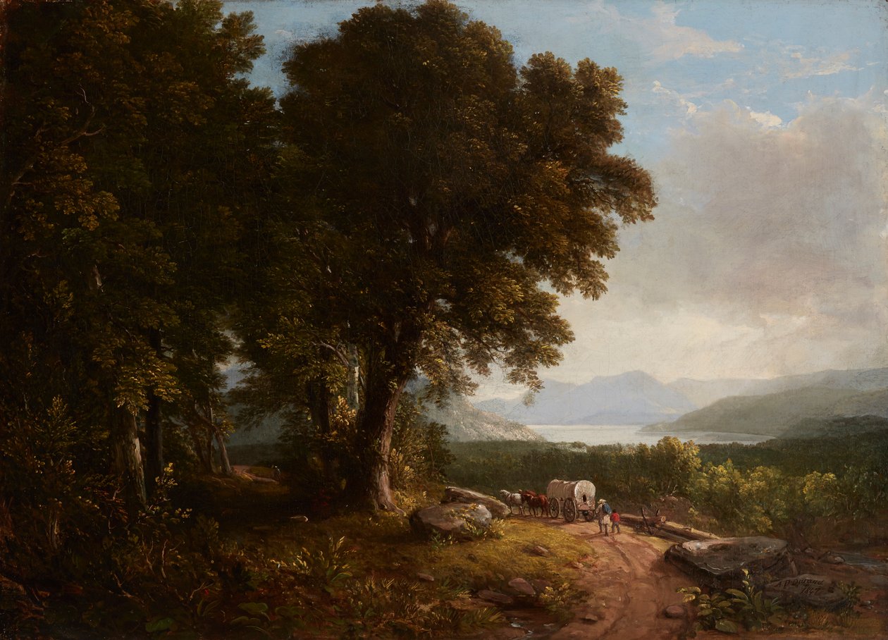 Landskap med dekket vogn av Asher Brown Durand