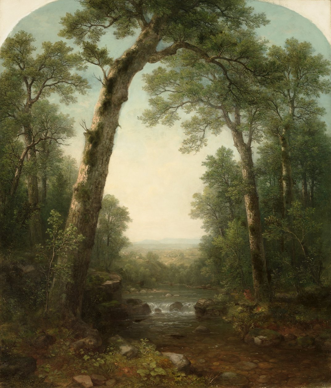 Forest Stream med Vista av Asher Brown Durand