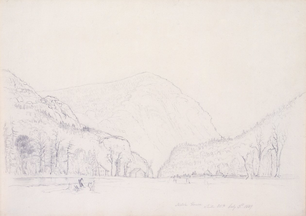 Notch House, White Mountains, New Hampshire, 1839 (grafitt på papir) av Asher Brown Durand