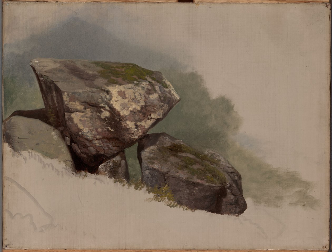 Studie av en klippe av Asher Brown Durand