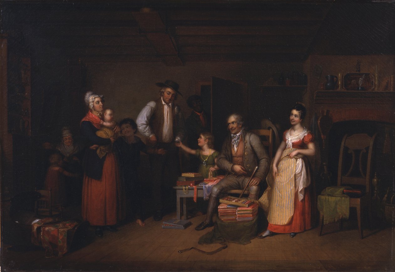 Pedlaren viser frem varene sine av Asher Brown Durand