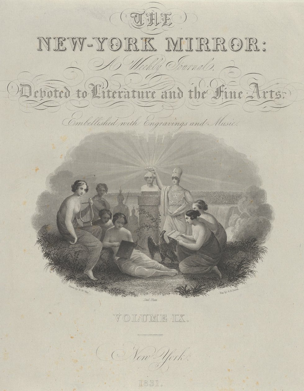 Tittelside: The New York Mirror, A Weekly Journal, Devoted to Literature and the Fine Arts..., 1831. av Asher Brown Durand