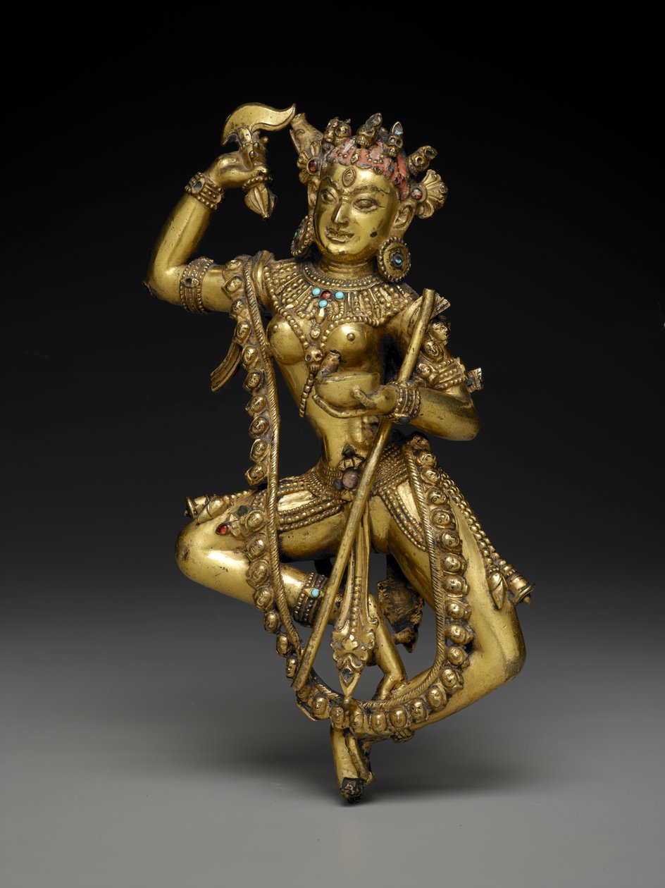 Vajravarahi (forgylt bronse, halvedelstener og spor av pigment) av Asian School