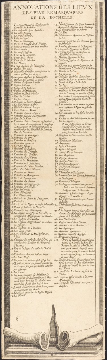 Beleiringen av La Rochelle [plate 9 av 16; sett består av 1952.8.97-112] av Assistant of Jacques Callot