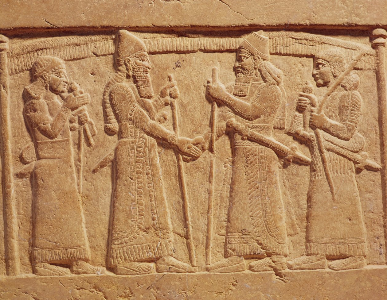 Relieff som viser kong Shalmaneser III (858–824 f.Kr.) av Assyria som møter en babyloner av Assyrian