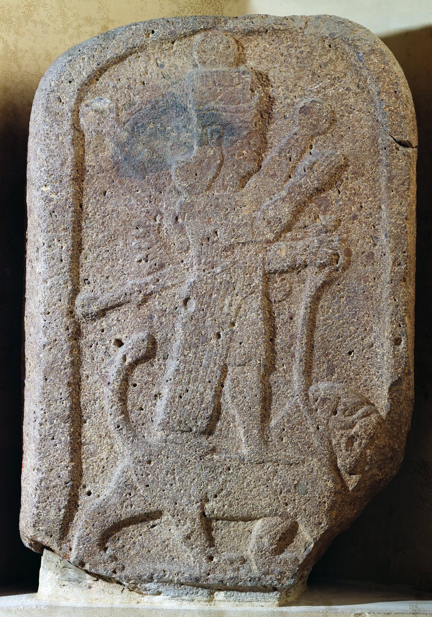 Stele som viser Ishtar av Arbele på en løve av Assyrian