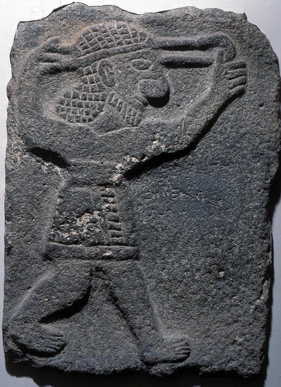 Figur som skyter en slynge, Tel Halaf av Assyrian