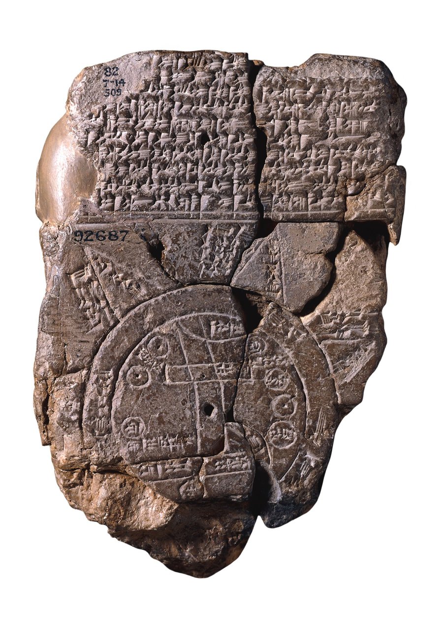 Det babylonske verdenskartet, ca. 510-c. 500 f.Kr av Assyrian
