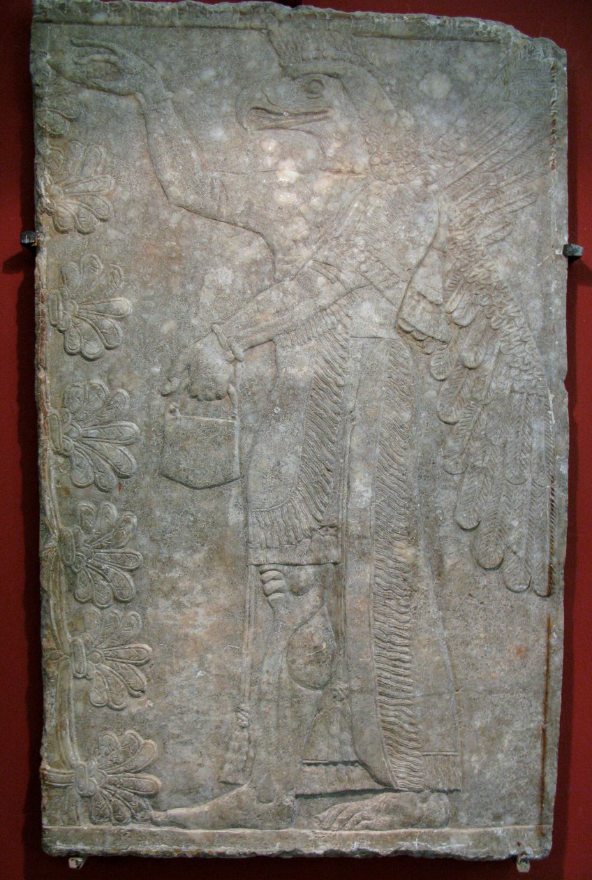 Relieff fra palasset til Ashurnasirpal II i Kalhu, Nimrud, 900-tallet f.Kr. av Assyrian Art.