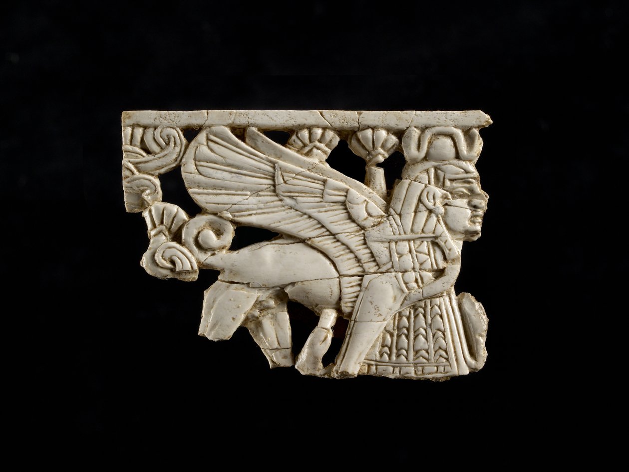 Sphinx Fragment fra Fort Shalmaneser, Nimrud, Assyrian, 8. århundre f.Kr. av Assyrian School