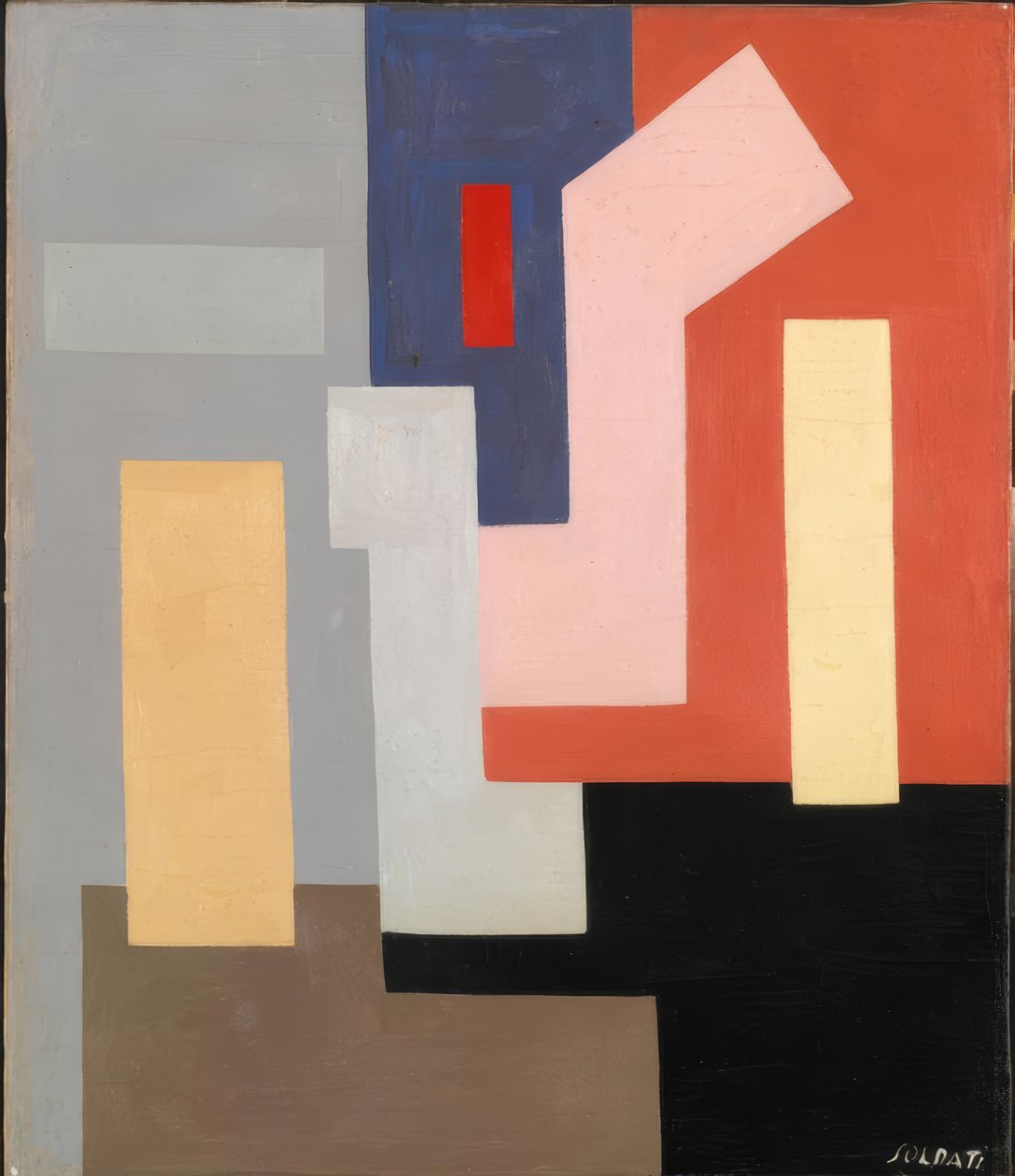 Abstrakt-geometrisk neoplastisk kunstverk av Atanasio Soldati