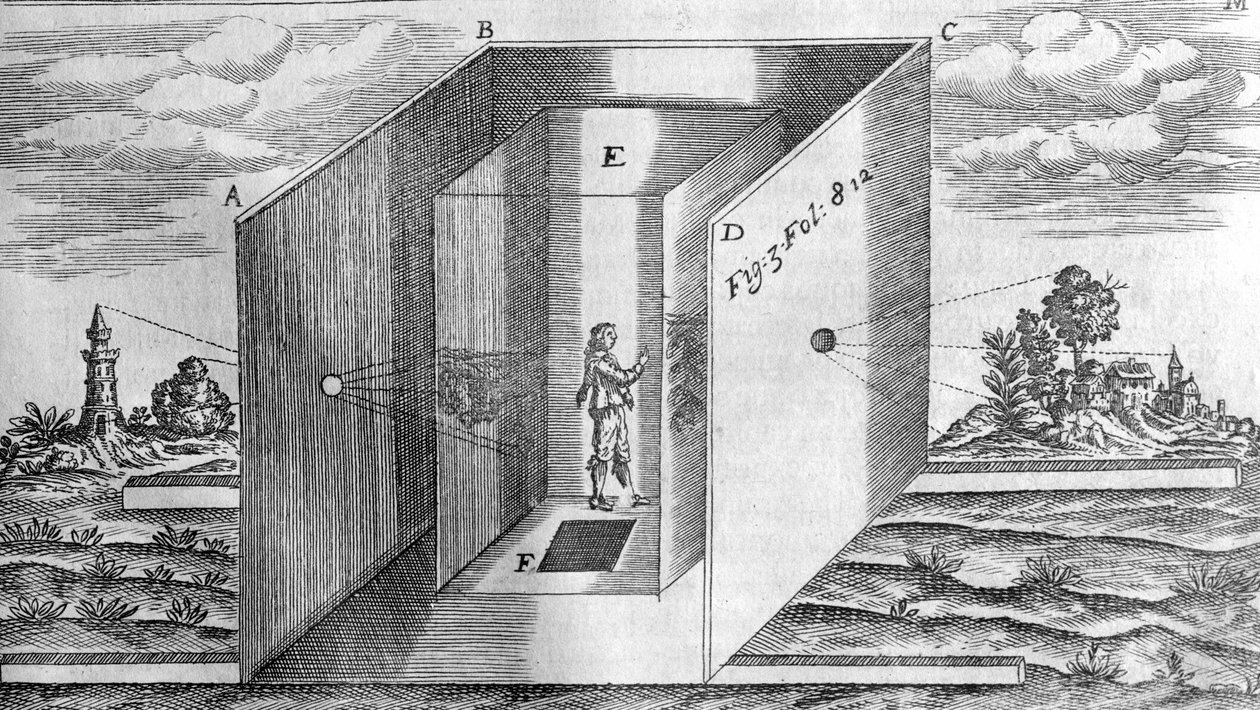 Mørkt rom etter Athanasius Kircher, Lucis og Umbra Roma 1600 av Athanasius Kircher