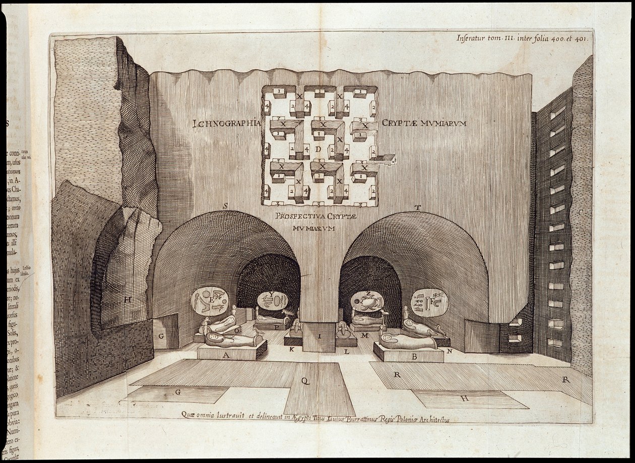 Interiør av en pyramide - i "" Sphynx mystagoga"" av Athanase Kircher av Athanasius Kircher