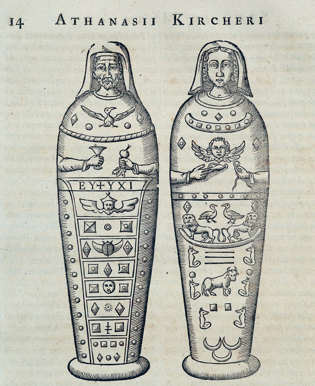 Mumier - i "" Sphynx mystagoga"" av Athanase Kircher av Athanasius Kircher