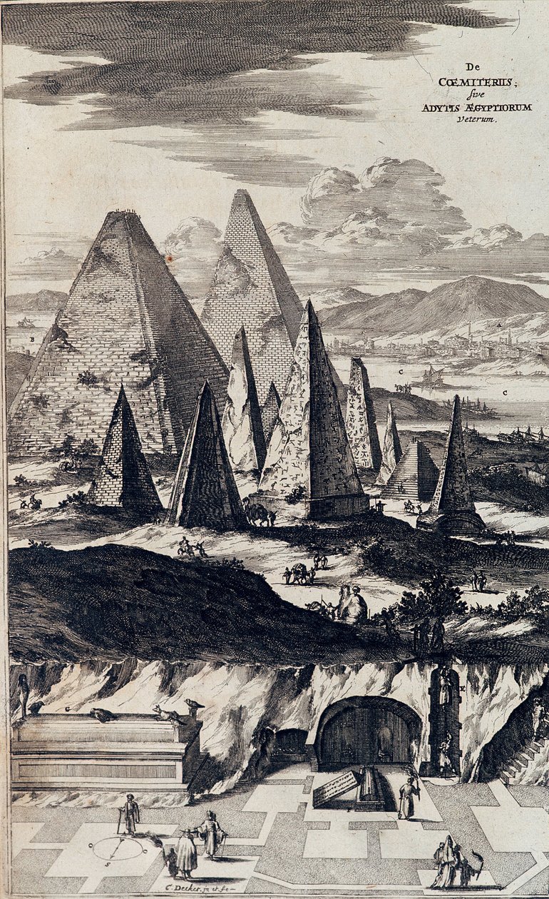 Pyramids of the Black Pharaohs - i "" Sphynx mystagoga"" av Athanase Kircher av Athanasius Kircher