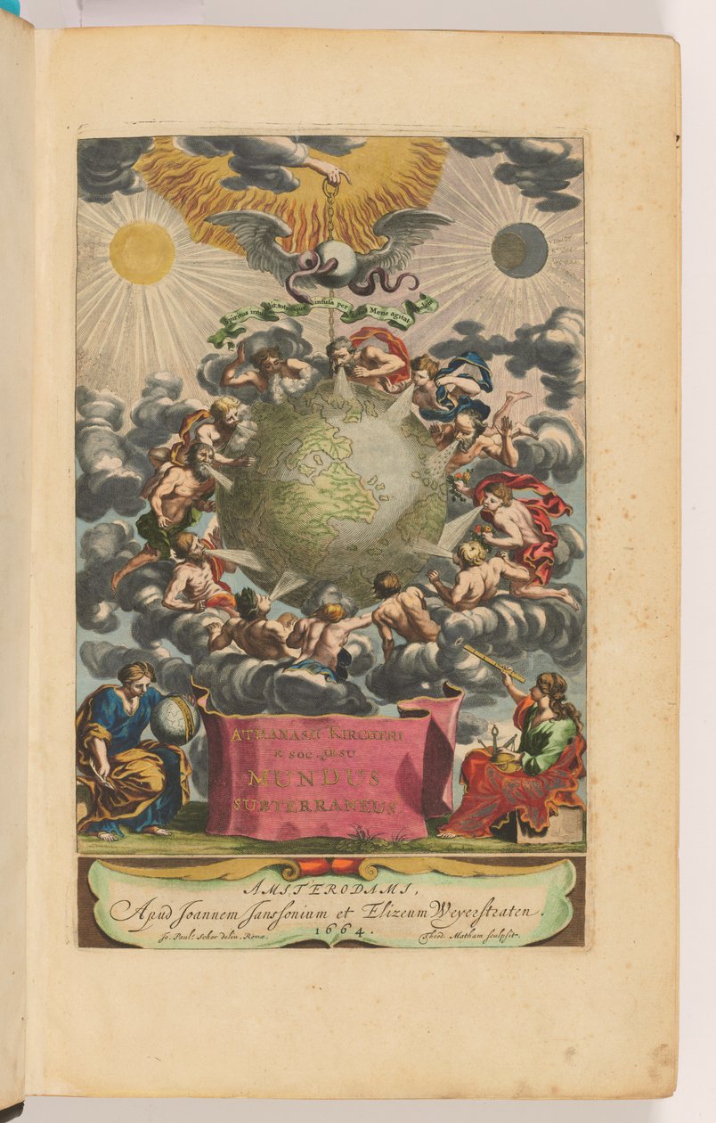 Tittelside til Mundus Subterraneus av Athanasius Kircher