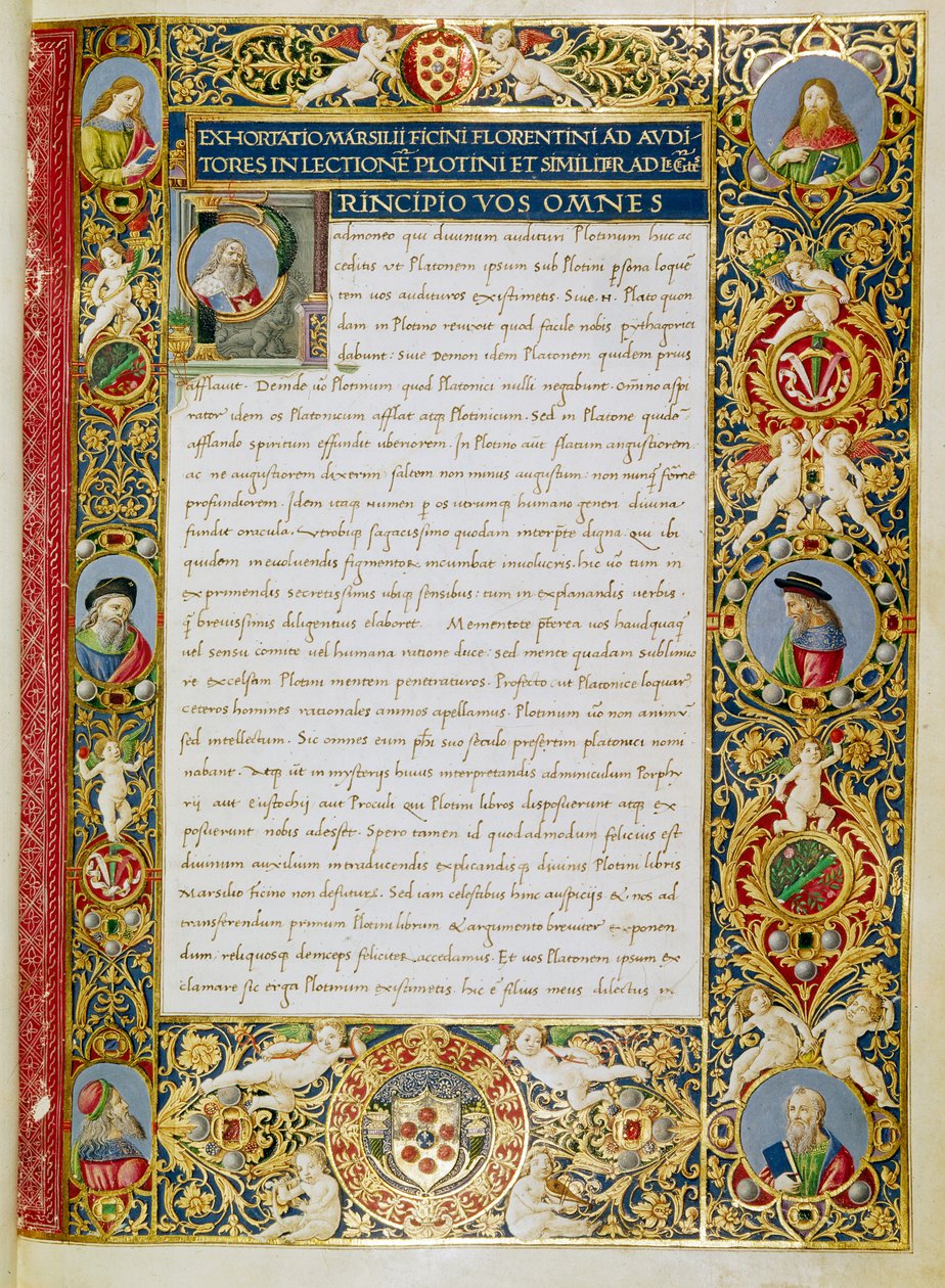 Ms. Plut. 82,10; c. 21a, fra 'Enneades' av Attavante di Gabriello di Vanti di Bartolo