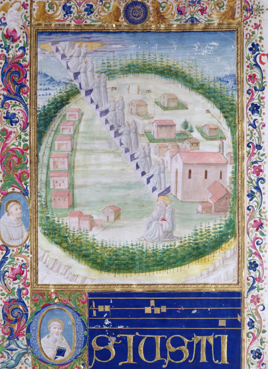 Drømmen om St. Romauld (ca.951-1027) ca.1502 av Attavante di Gabriello di Vanti di Bartolo