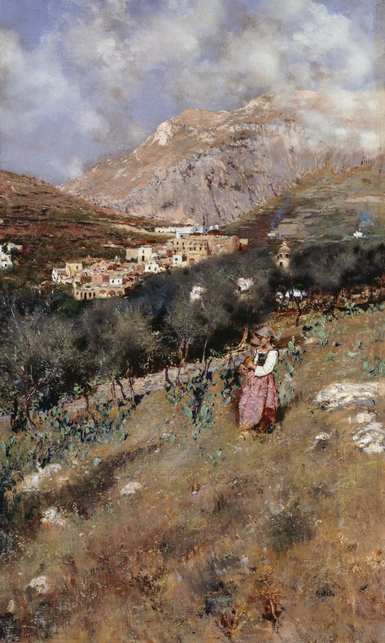 Utsikt over Capri av Attillo Pratella