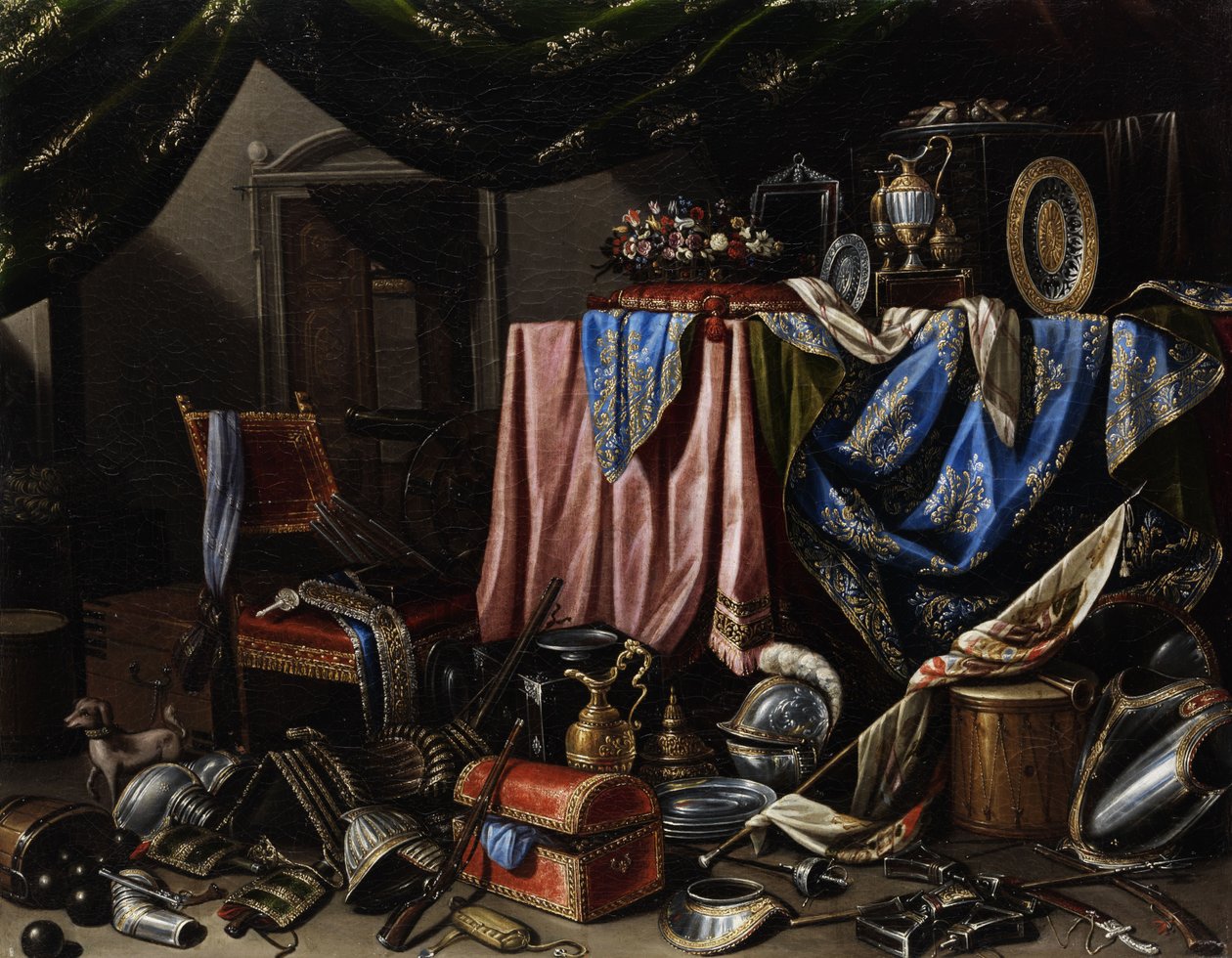 Ostentatisk stilleben av Attributed to Carlo Manier