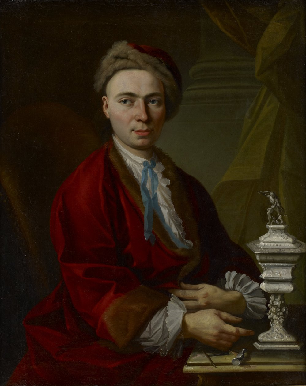 Portrett av sølvsmed Johann Friedrich Baer av Johann Daniel Heimlich