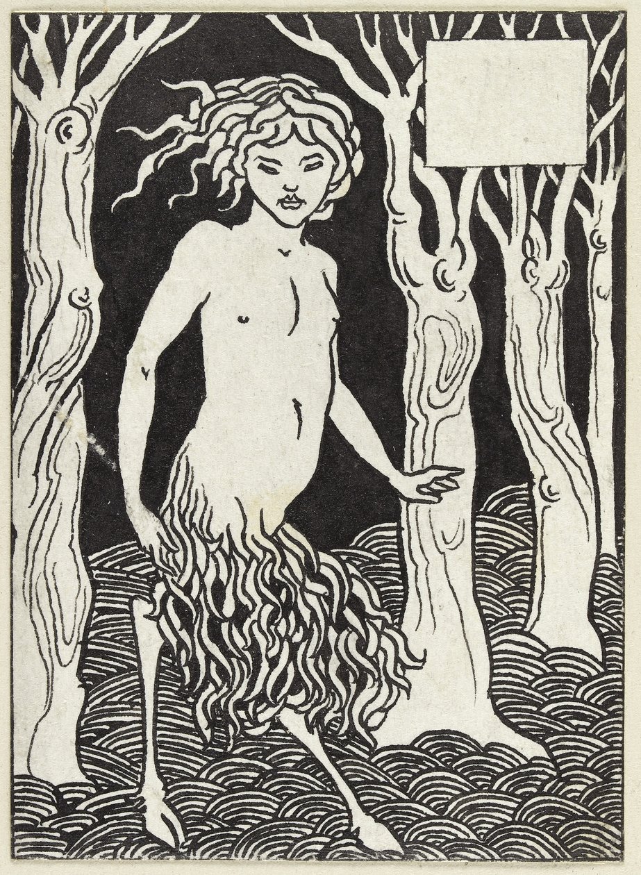 En faun (penn og svart blekk på hvitt papir) av Aubrey Beardsley