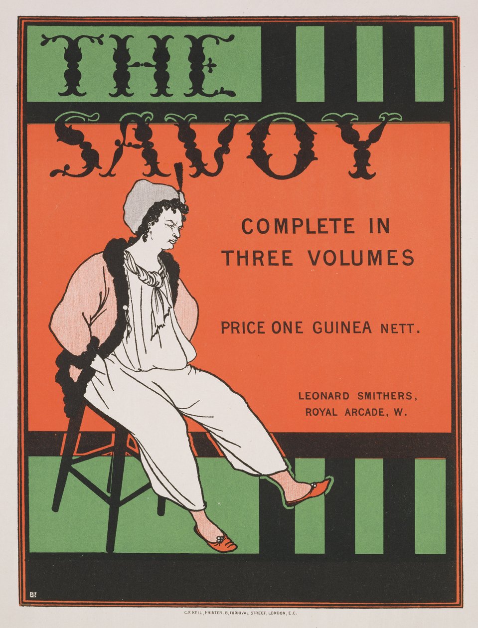 Design for forsiden av 'The Savoy: Complete in Three Volumes', ca. 1896 av Aubrey Beardsley