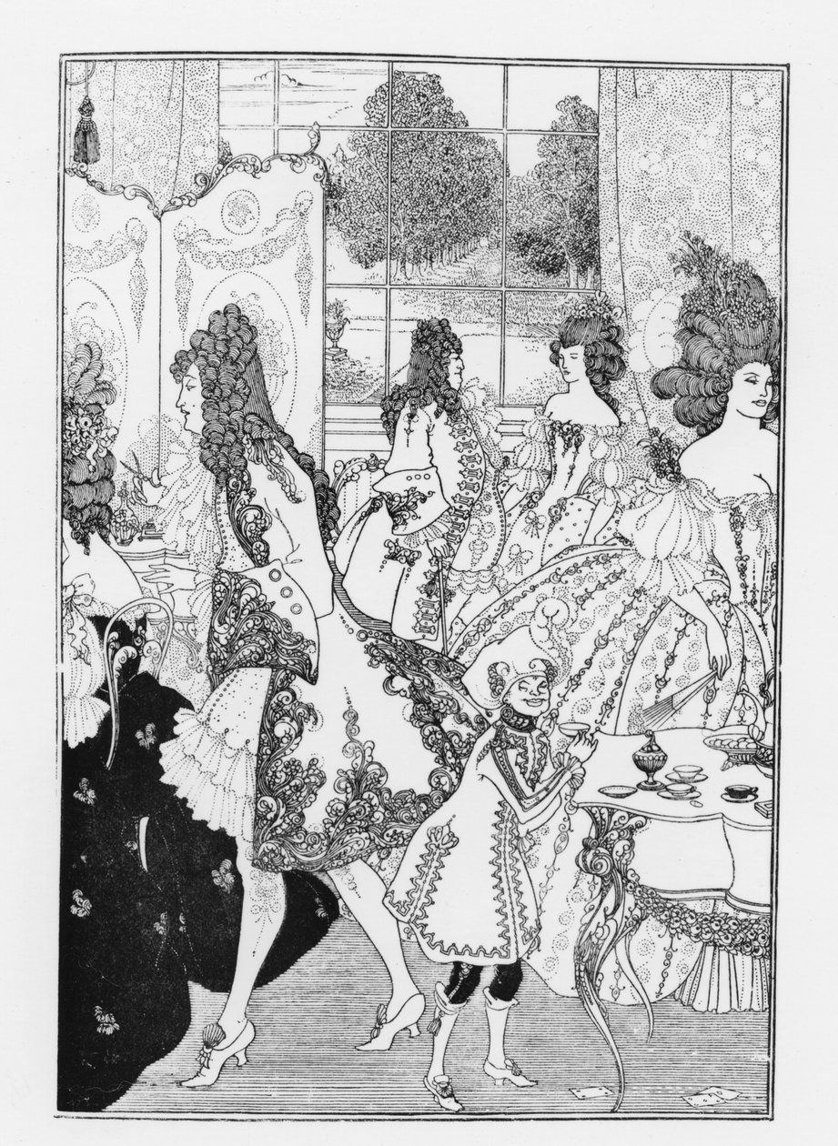 Illustrasjon for 'The Rape of the Lock' av Alexander Pope (1688-1744) av Aubrey Beardsley