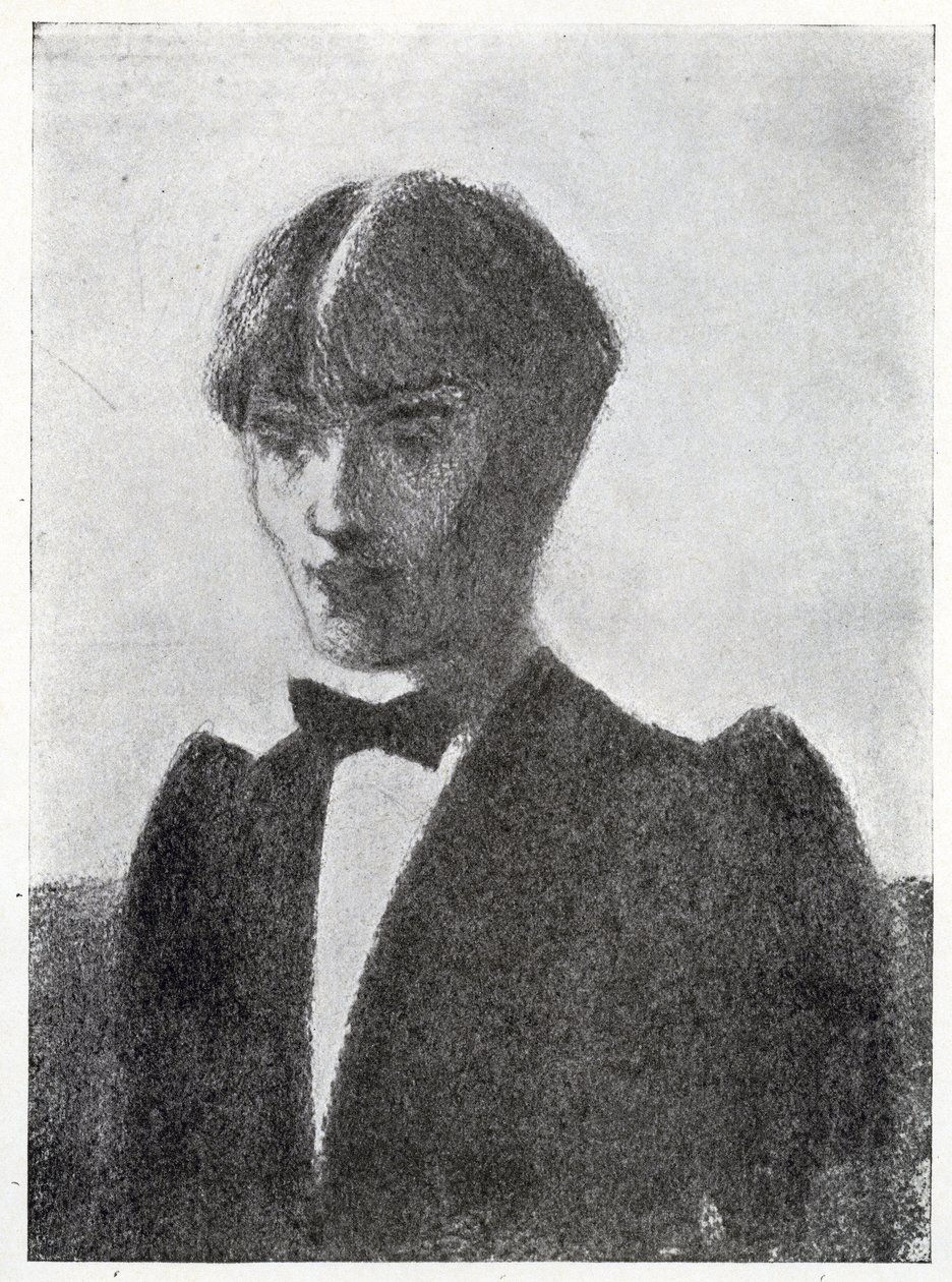 Skisseportrett av kunstneren (kull) av Aubrey Beardsley