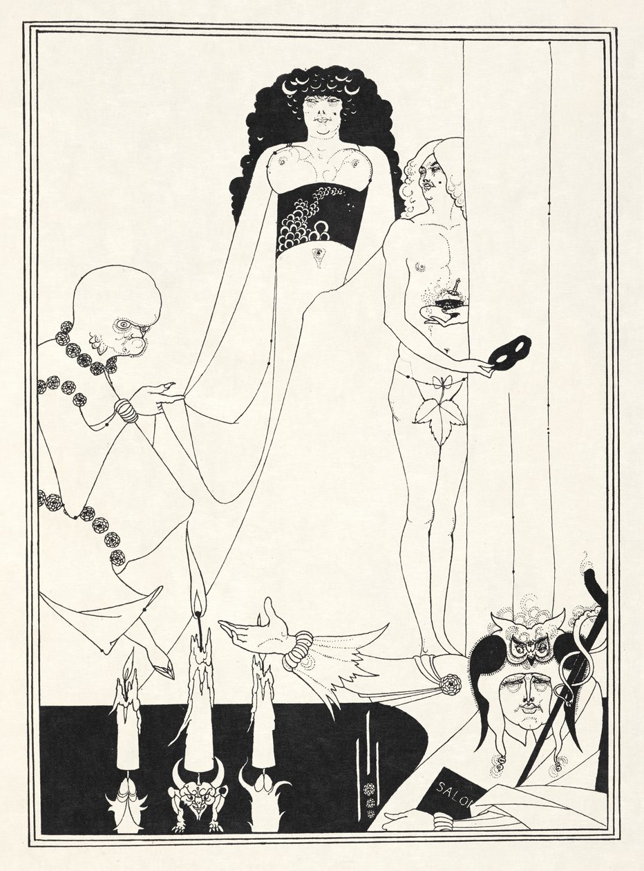 Illustrasjon for 'Salome' av Oscar Wilde av Aubrey (after) Beardsley