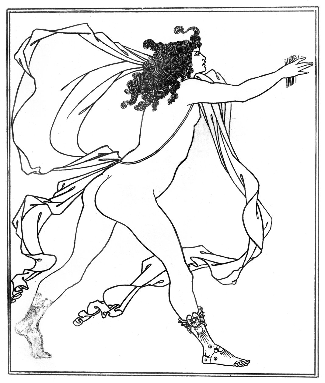 Apollo forfølger Daphne (penn og blekk) av Aubrey Beardsley