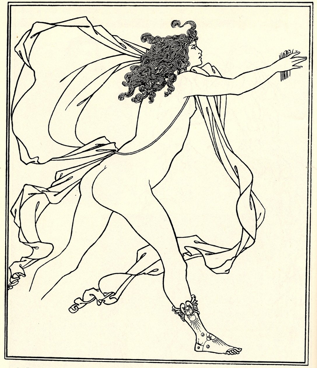 Apollo forfølger Daphne, 1896 av Aubrey Beardsley